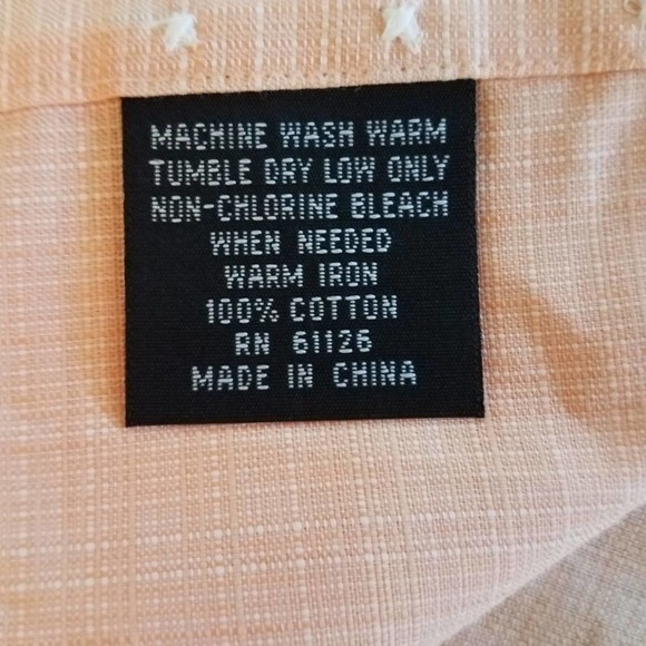 Villini Short Sleeve Button Down Shirt Peach Extra Large - Picture 3 of 5